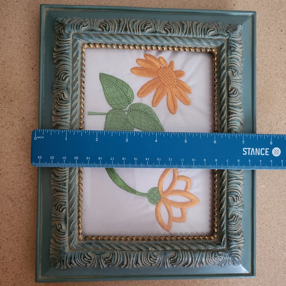 Embroidery Flowers Framed